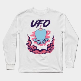 Alien Ufo Art Retro design Long Sleeve T-Shirt
